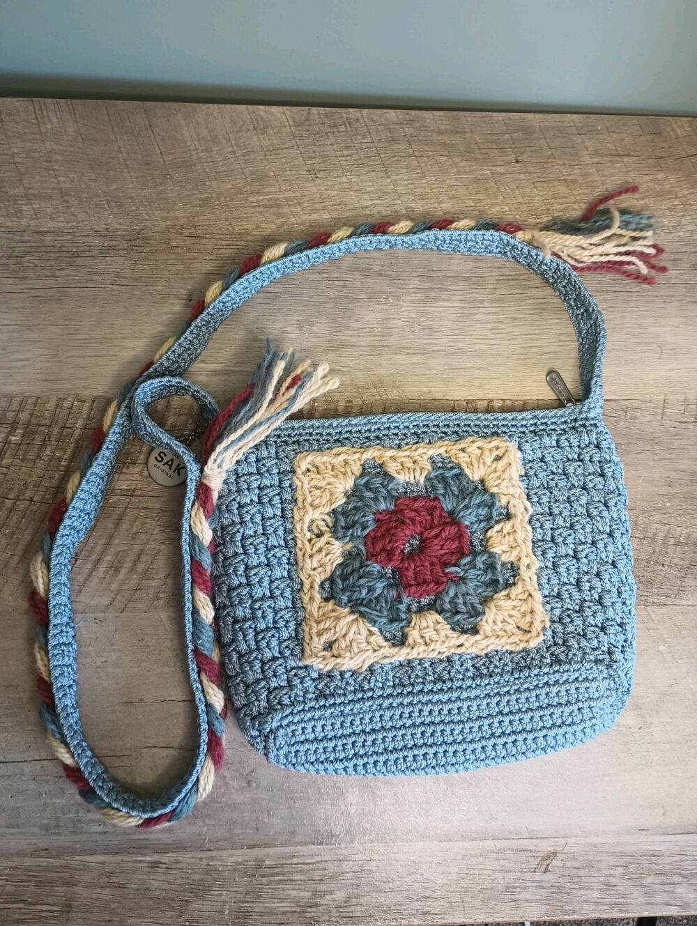 The Sak Womens Crochet Floral Crossbody Bag Boho Cottage Hippie Colorful